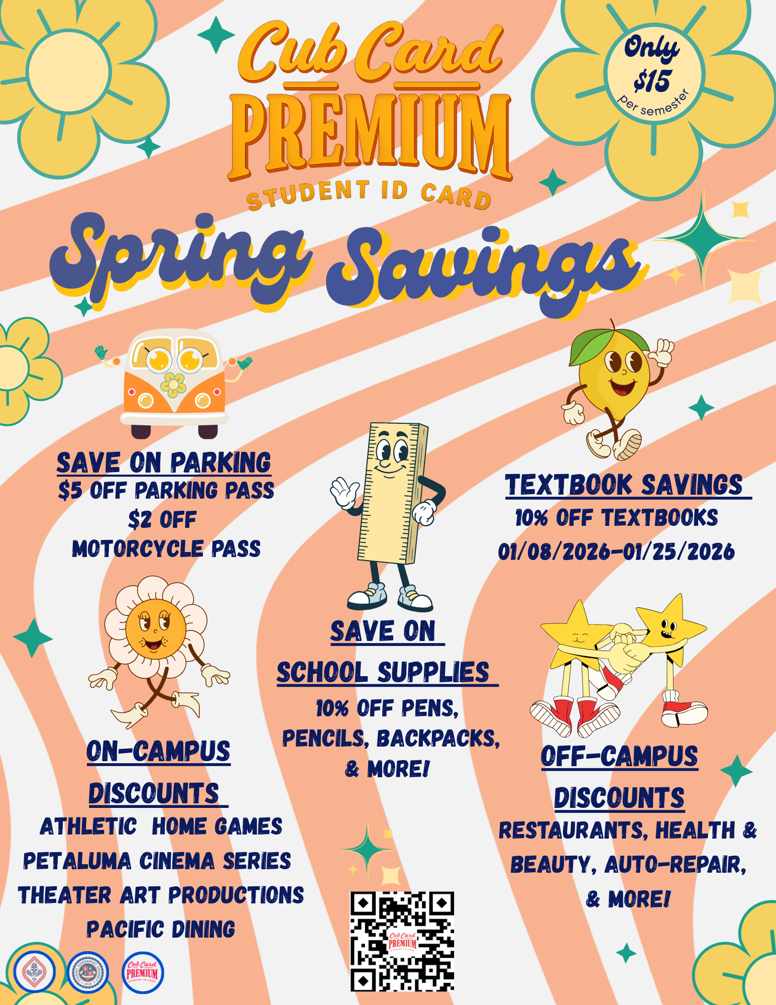 CubCard Premium Spring On Campus Discounts, 10%off textbooks for limited time,