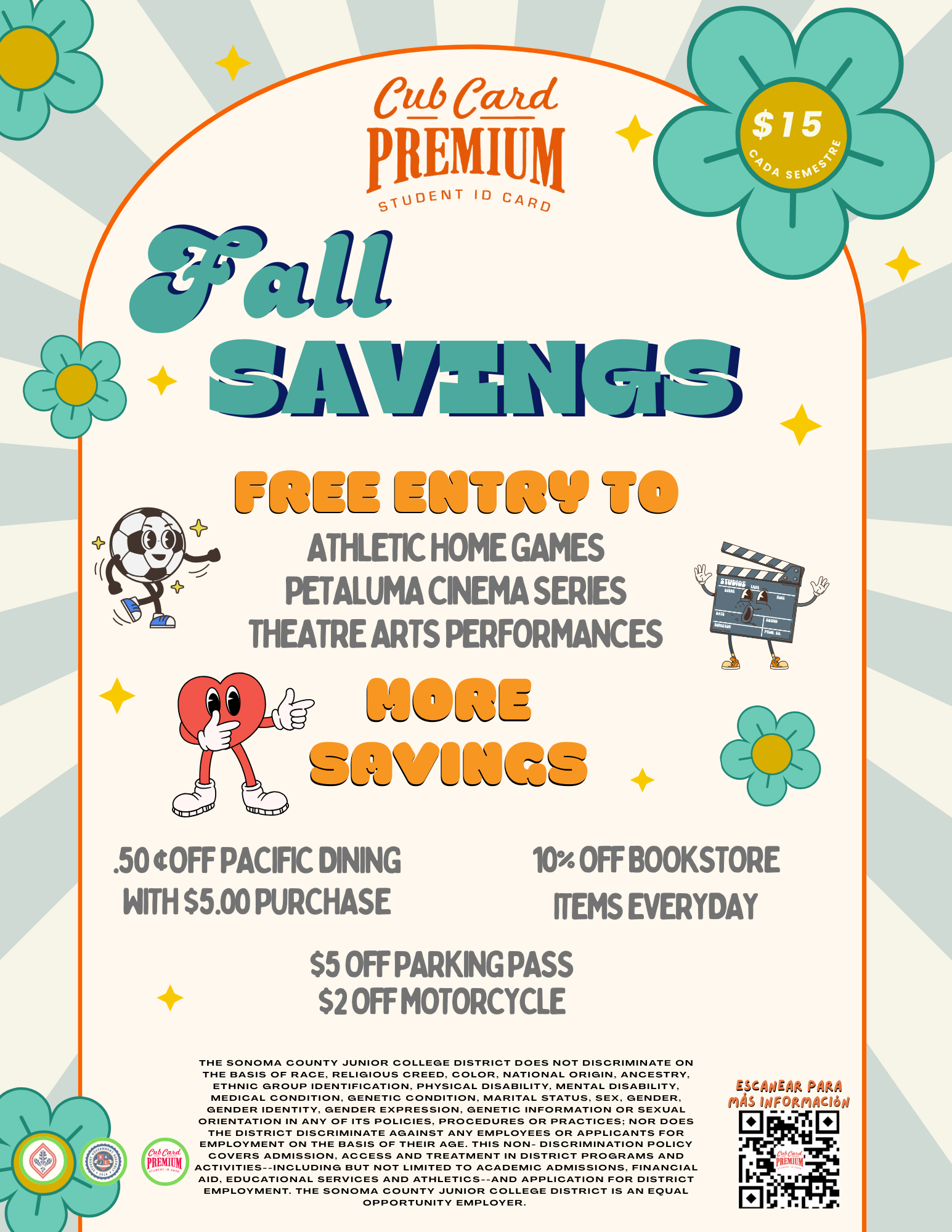 CubCard Premium Flyer Fall 2025: Savings with CubCard Premium. For only $15 fall semester. Save 10% off bookstore purchase year round!  . On Campus Dining Discounts Off Campus Discounts. Resturants, Health & Beauty, Auto-Repair, & More! Your Financial Aid May Pay for Your CubCard Premium.