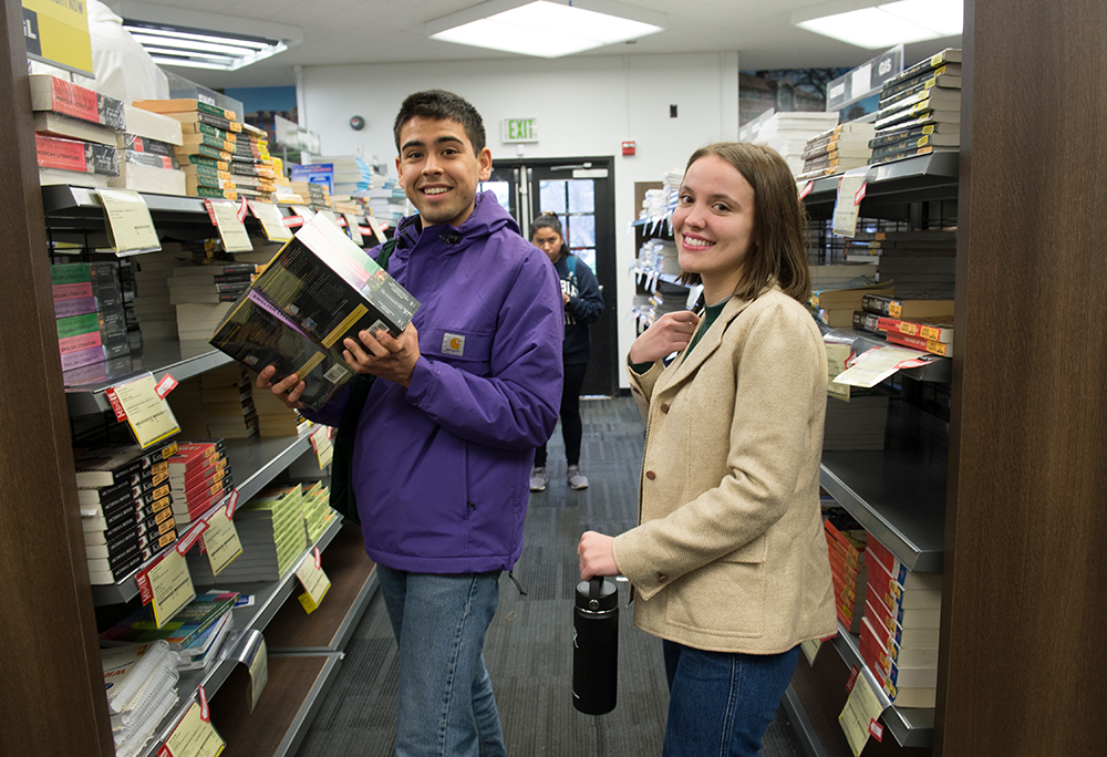 Student purchasing books at SRJC Bookstore