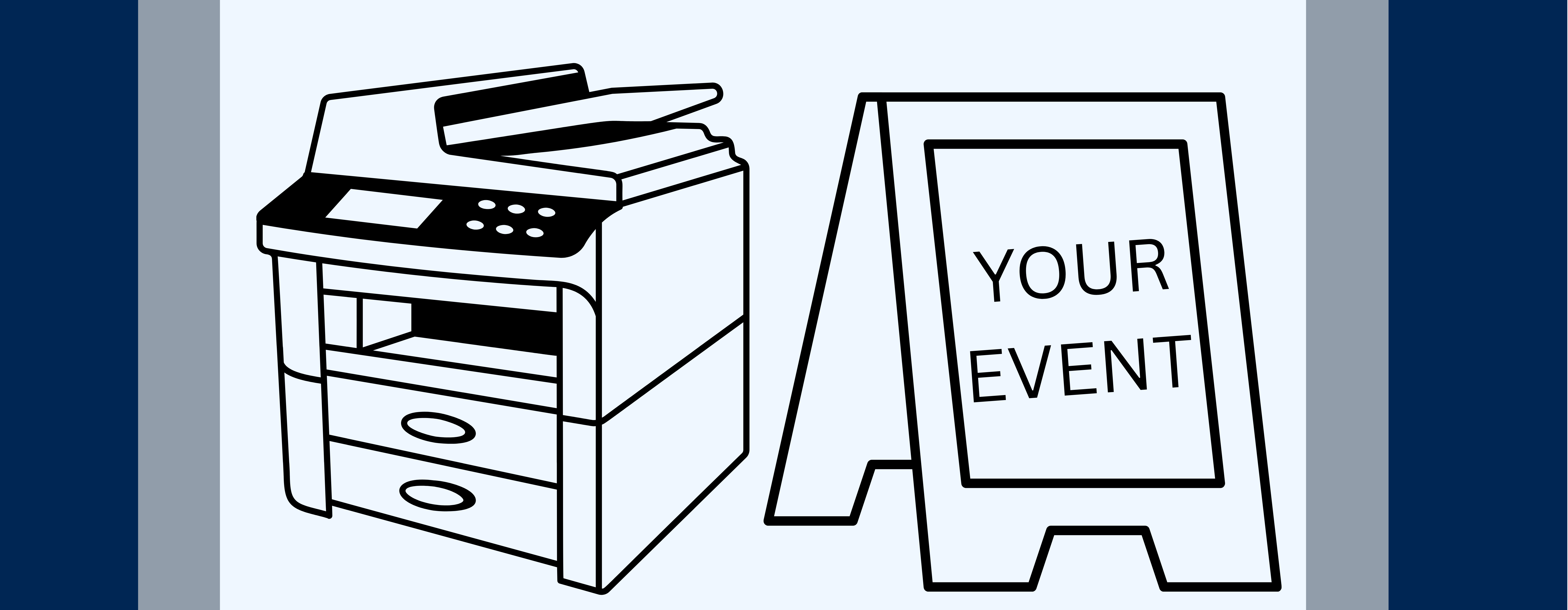 Picture of a printer and an A-frame